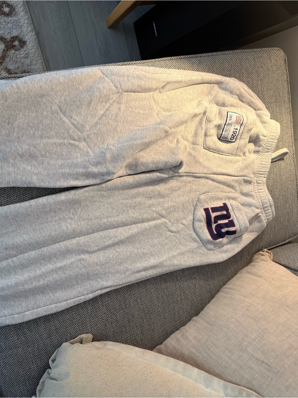 Zara Light Gray Cozy Sweatpants with Drawstring
